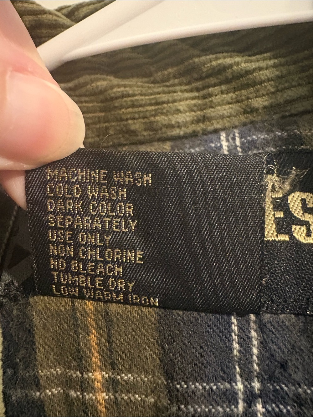 Britches Olive Corduroy Plaid Lined Workwear Shacket - Picture 6 of 11